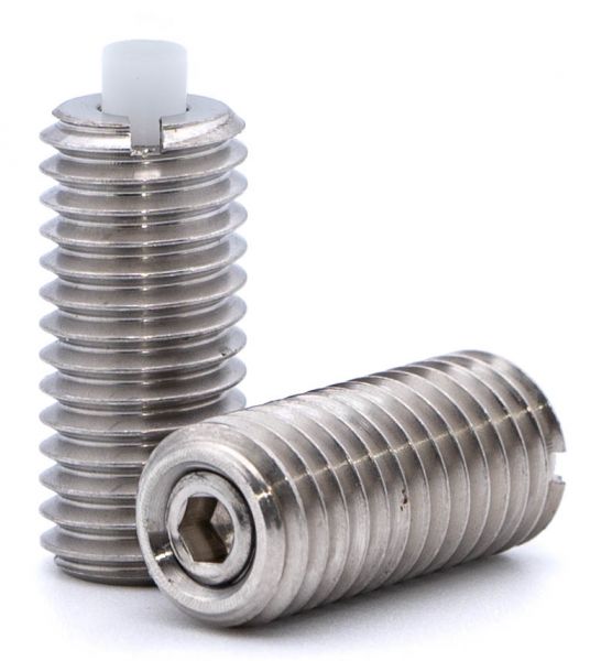 Federnde Druckstücke mit Gewindestift und Bolzen 