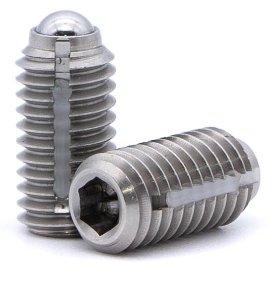 Spring plunger with internal hexagon and thread lock