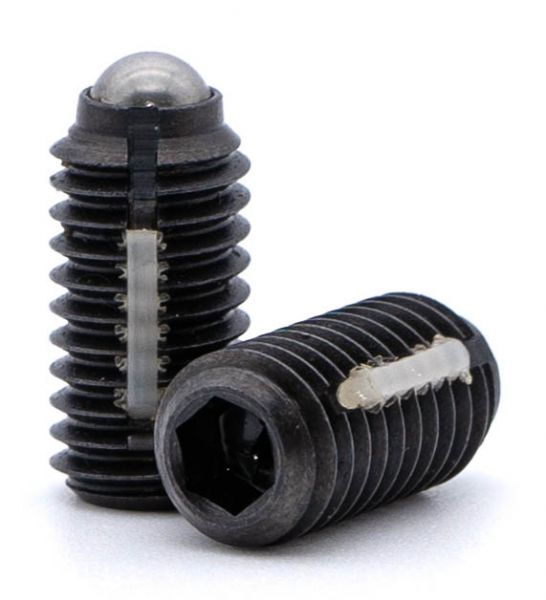 Spring plunger with internal hexagon and thread lock