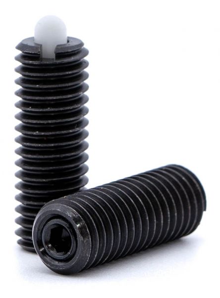 Federnde Druckstücke mit Gewindestift und Bolzen 